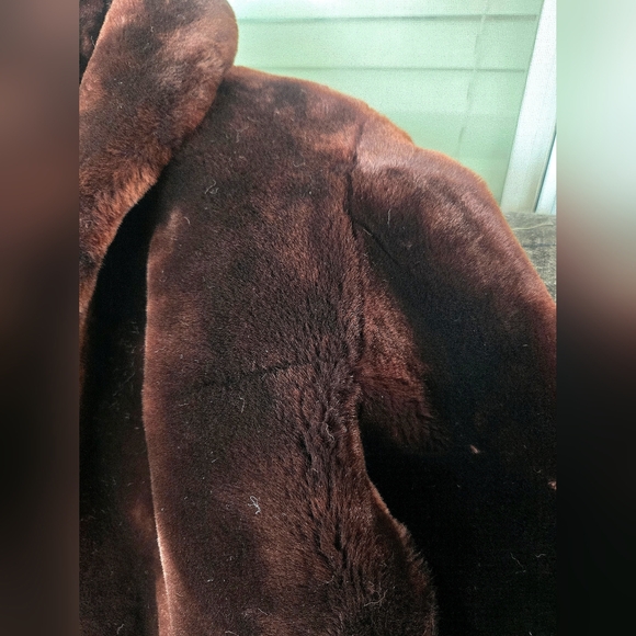 REAL FUR Shearling Lamb Mouton Coat M - Picture 9 of 15